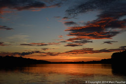 Sunset over Lake Mamiraua